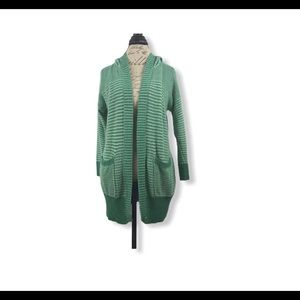 Open cardigan Hoodie Pockets Sweater M Stripes